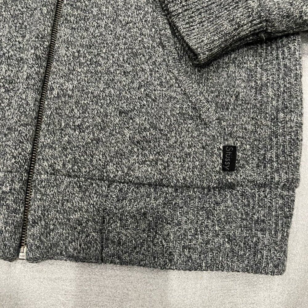 [L]Stussy Lamb Wool Full Zip Hoodie Jacket - Picture 5 of 13